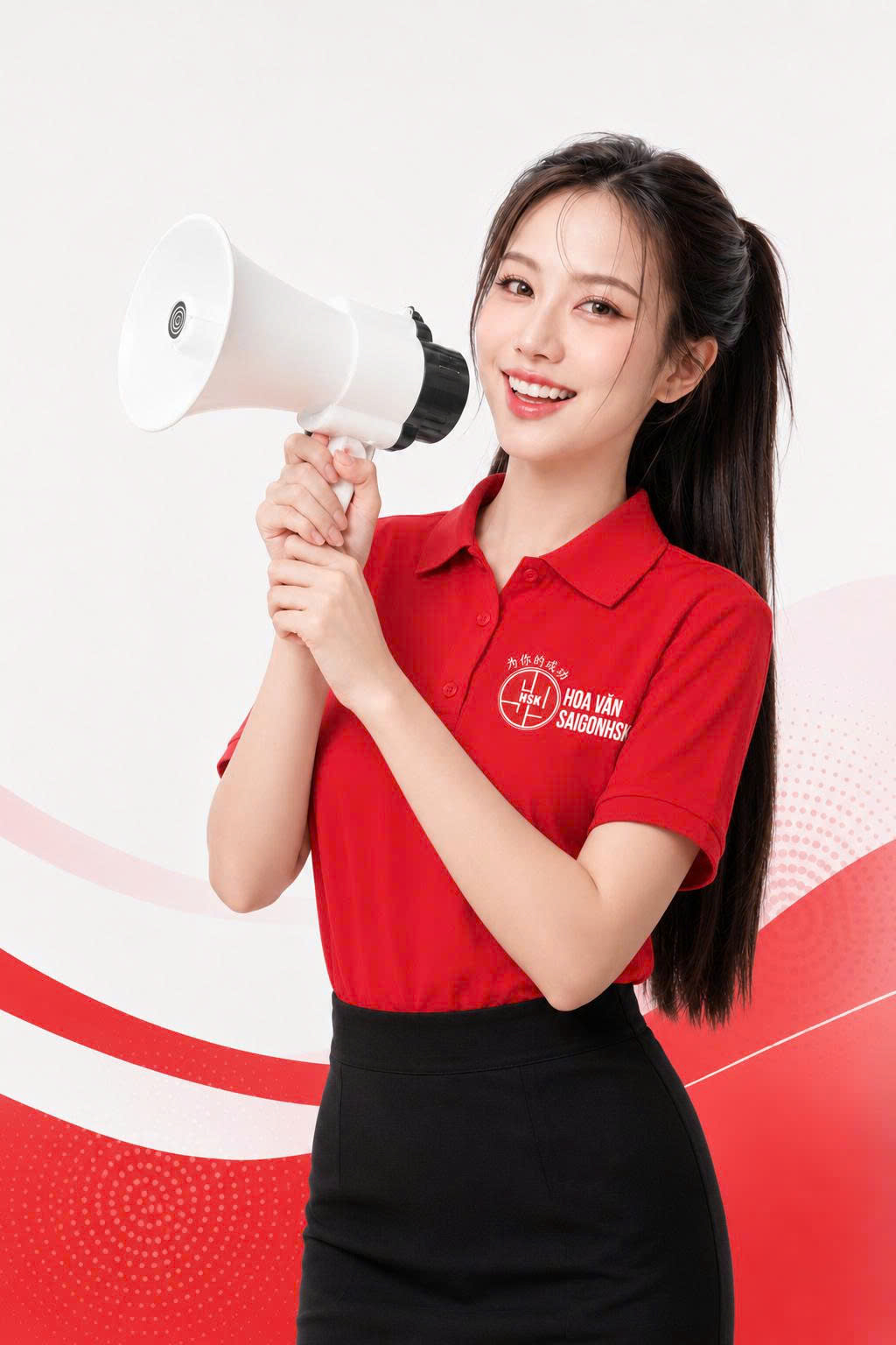 Nhân viên Hoa văn SaigonHSK thông báo lịch khai giảng các lớp tiếng Trung